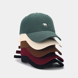New Simple Little Bear Embroidery Logo Baseball Cap Custom Soft Top <b>Summer</b> Sun Visor <b>Hat</b> High Quality Low Moq - Product Image 1