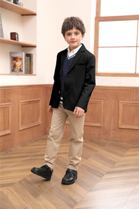Blazer décontracté uni pour garçons, veste à deux boutons, manteau sport léger, blazer de costume scolaire - Product Image 5