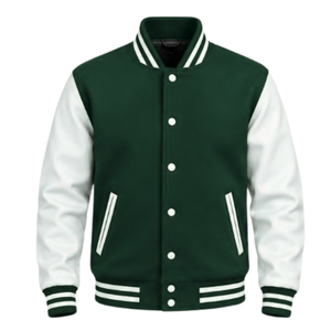 Chaqueta Bomber Deportiva para Hombre, Estilo Universitario Clásico, Chaqueta de Béisbol con Cierre de Botones a Presión y Cuello Acanalado - Product Image 1