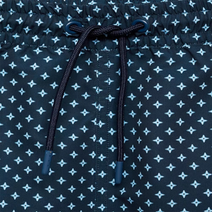 Shorts de Baño para Hombre con Estampado Geométrico, Secado Rápido, Cintura Elástica, Corte Corto Informal, Tela de Poliéster, Cintura Media con Bolsillos - Product Image 3