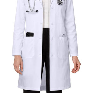 Blouse d'hôpital d'été en coton et polyester tissé, blanche, de haute qualité, avec logo personnalisé, manches courtes, unisexe, pour infirmière, style jogger - Product Image 5