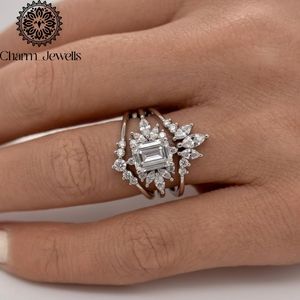 Bague de fiançailles en moissanite taille coussin motif floral Charm Jewells, en argent 925, sertie à griffes, style classique pour femme, certifiée IGI - Product Image 3