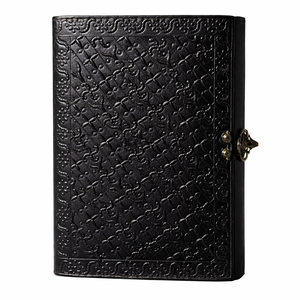 vintage black wolf embossed Design <b>A5</b> Leather Journal diary Antique Hardcover <b>Notebook</b> diary Deckle Edge vintage Paper Gift - Product Image 3