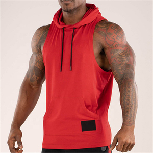 <b>Men's</b> Black <b>Sleeveless</b> Hooded Solid Color Knitted Casual Tank Top Breathable Regular Fit Autumn Wear <b>Hoodie</b> <b>For</b> Online Sale - Product Image 4