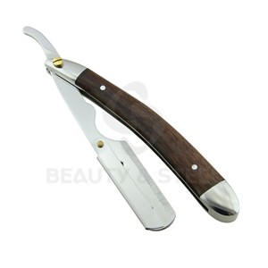 Navaja de Afeitar Plegable Ligera con Acabado en Madera Roja, de un Solo Filo, para Barba y Cuello Perfectos - Product Image 3
