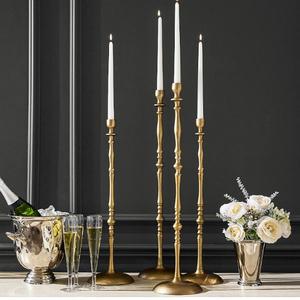 Juego de 2 Portavelas de Latón en Oferta, Acabado Dorado, Diseño Metálico Duradero, Decoración para el Hogar, Decoración Navideña - Product Image 2