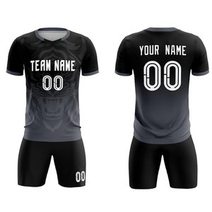 Custom Unisex Soccer Uniform Set Print Sublimation Breathable Polyester Adult Team Jersey <b>Shorts</b> - Product Image 1