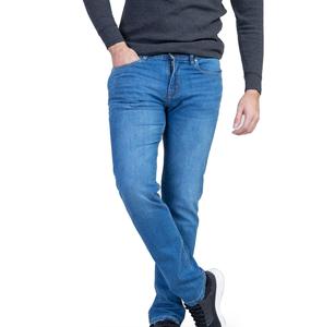 Jeans de Mezclilla para Hombre, Corte Bootcut, Cintura Media, Ajuste Slim, Lavado Medio, Algodón, Casual, Azul Sólido, Vintage, Peso Medio, Invierno/Verano - Product Image 3