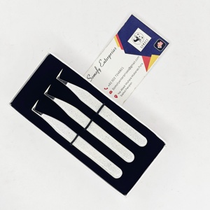 Pince à épiler professionnelle Somofy Enterprises de haute qualité en acier inoxydable à 90 degrés, anti-magnétique, longueur 10 mm pour cils - Product Image 2