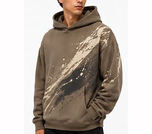 Sweat-shirt à capuche de luxe noir pour homme, coupe oversize, en coton épais, style streetwear hiver, chaud et tendance - Product Image 4