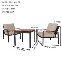 Set Bistrot in Rattan PE per Patio, Set da Esterno per 2 Persone con Cuscini, Mobili da Giardino e Balcone in Alluminio all'Ingrosso