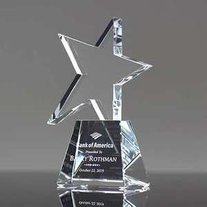 Trophée en cristal personnalisé modèle Champion Star, imprimé UV, récompense époustouflante pour reconnaître les réalisations exceptionnelles, célébrer - Product Image 5