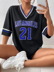Los Angeles Regular Fit <b>Baseball</b> Jersey Bodysuit-100% Polyester Anti-Bacterial Sporty Aesthetic Streetwear for Football Jerseys - Product Image 3