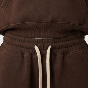 Ensemble 2 pièces sweat à capuche et short pour femme, qualité supérieure, coupe décontractée, en molleton de coton, longueur au-dessus du genou - Product Image 5