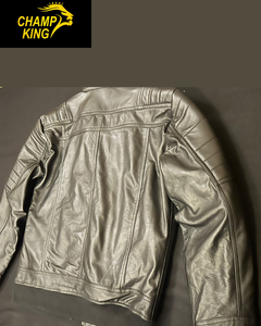Blouson bomber en cuir Champ King Utility avec insert à col montant. - Product Image 3