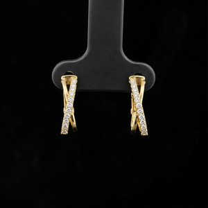 Pendientes de Aro con Diamantes de Moissanita Redondos de 0.23 CTW, Plata 925 Chapada en Oro, Aros Clásicos con Diamantes, Joyería Minimalista para Uso Diario, Regalo - Product Image 1