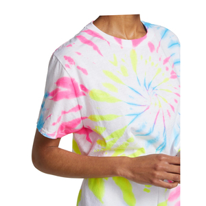 <b>Tie</b> Dye Short Sleeve Cropped T-Shirt Men Casual Knitted Style <b>White</b> Pink Blue Green Pattern - Product Image 6