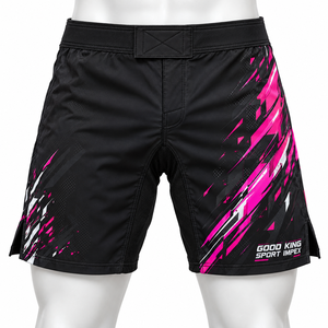 กางเกง MMA สำหรับผู้ชาย รุ่น Knockout Clinch Gladiator สีชมพูร้อนแรง สีม่วงแดง สีชมพูอมม่วง ลาย Speed Slash Shards ลาย Diagonal Halftone ลาย Specks ลาย Carbon Matte - Product Image 1