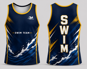 Swim Team Sublimated Sleeveless Breathable Crew Neck Jersey Moisture Wicking Polyester <b>Athletic</b> Vest Custom Logo All Seasons - Product Image 1