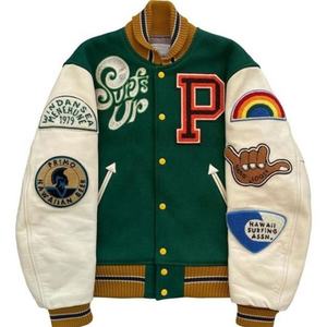 Chaqueta de Béisbol Estilo Vintage para Hombre, Felpa, Corte Holgado, Letra Bordada, Logotipo Personalizado, Moda Primavera Otoño - Product Image 3