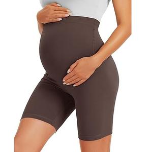 Short de maternité taille haute élastique pour femme enceinte, coupe ajustée, respirant, avec compression - Product Image 1
