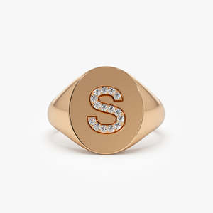New Arrival 2025 Designer Gold Plated <b>925</b> Sterling <b>Silver</b> Custom Initial Letter Signet <b>Ring</b> Trendy Personalized Wedding <b>Ring</b> - Product Image 3