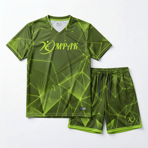 Ensemble maillot et short de volley-ball personnalisé turquoise à motif vague d'eau, OEM, anti-humidité, uniforme d'équipe, vêtements de sport par sublimation, vente en gros - Product Image 1