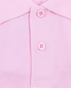 Solid Breathable Quick Dry Eco-Friendly Polyester/Cotton Jersey Compressed Short Sleeve Polo Shirt for Boys Casual Pink Collar - Product Image 3