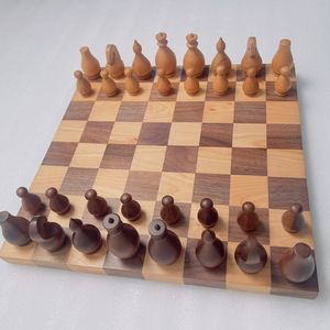 Luxury Solid <b>Wood</b> Chess Board With Walnut Finish And Modern Design Used For Adults Kids Strategy <b>Game</b> Lovers - Product Image 5