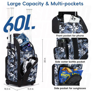 Mochila de Béisbol Personalizable para Hombre, Bolsa de Equipamiento Deportivo para Viajes en Equipo con Almacenamiento para Raquetas, Soporte para Bate, Gran Capacidad, Impermeable - Product Image 5