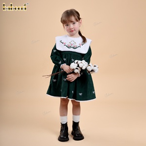 Vestido de Pana Bordado a Mano para Niñas - Venta al por Mayor ODM de Otoño para Niños, 100% Algodón DR4498 - Product Image 3