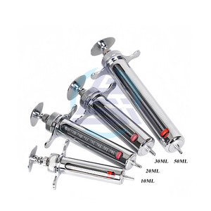 10/20/30/50ml Metal Automatic <b>Veterinary</b> <b>Syringe</b> Adjustable Dose Vaccine Injection For Farm Livestock Cattle <b>Veterinary</b> Tools - Product Image 1