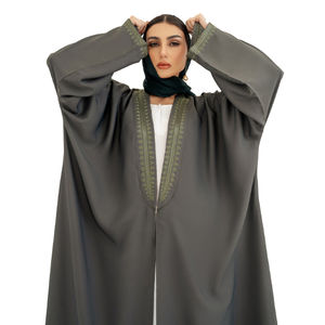Abaya Bordada Personalizada para Mujer, Nueva Llegada, Estilo Árabe de Dubái, Vestido Musulmán de Manga Larga para Mujer - Product Image 1