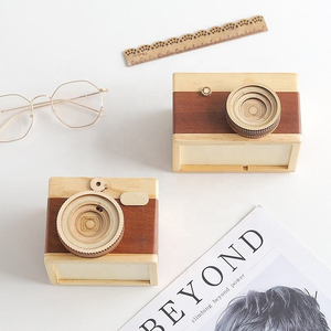 Vintage <b>Camera</b> Desk Wooden Pencil <b>Pen</b> Holder Organizer Accessories for Office Home Decoration - Product Image 4