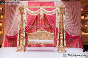 Jhula Dorada para Escenario de Mehndi, Decoración Vibrante para Escenario de Boda, Decoración de Boda India Gujarati, Columpio para Boda, EE. UU. - Product Image 3