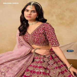 Conjunto de Lehenga Choli y Dupatta de Seda Artística de Alta Calidad con Bordado, para Bodas, Moda Femenina, Fabricante y Exportador Indio - Product Image 1
