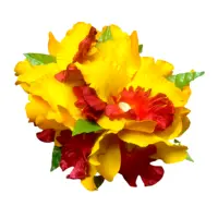 핫 잘 팔리는 Hawaiian premium Plumeria frangipani 폼 꽃 와 fabric 잎 hair clip 대 한 hair 액세서리