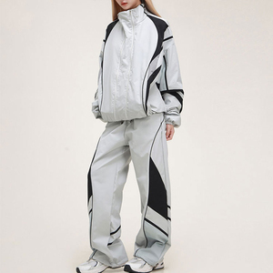 Nouvelle conception Survêtements d'hiver pour hommes, coupe classique, unis, avec double fermeture éclair, 100% Nylon, style streetwear décontracté, coupe-vent réfléchissant - Product Image 4