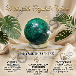 Esfera de Malaquita Pulida sobre Base de Mármol para Decoración del Hogar y Colección de Feng Shui, Tendencia de Moda Soulwise - Product Image 2