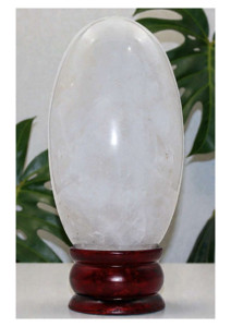 Oval Quartz <b>Crystal</b> <b>Ball</b> Polished On Wooden Stand For Home Decoration Feng Shui Collectible - Product Image 2