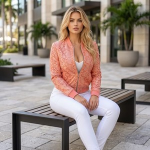 Slim Belted <b>Leather</b> Women's Vintage Motorbike Bomber <b>Jacket</b> with Snake Skin Design Eco-Friendly & Breathable Silk Lining - Product Image 4