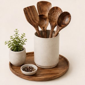 Juego de Cucharas de Cocina de Madera de Calidad Deluxe con Mango Largo, Utensilios de Cocina Antiadherentes, Espátula y Cucharón de Madera, Proveedor Mayorista - Product Image 2