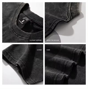 Conjunto de Camiseta y Pantalones Cortos de Algodón con Lavado Ácido para Hombre, Camisetas Lisas para Imprimir, Pantalones Cortos de Alta Calidad, Traje Lavado - Product Image 5