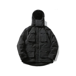 Men's Orange Hooded <b>Puffer</b> <b>Jacket</b> Windproof Casual Winter Coat Polyester Filling Regular Fit Zipper Closure - Product Image 6