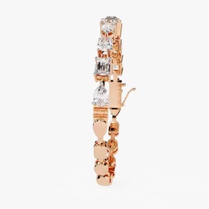 18k Yellow/ Rose/ White Rhodium Plated Moissanite Diamond <b>Bracelet</b> Round Cut Jewelry For Anniversary Gift To Women - Product Image 4
