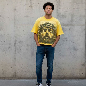 เสื้อยืดคอกลมแขนสั้นผู้ชายปี 2026 ผ้าฝ้าย 100% สีพื้นเรียบง่าย สไตล์ลำลอง ทรงหลวม ขายดี ดีไซน์เรียบๆ - Product Image 4