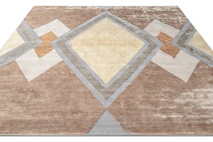 Tapis persan en laine et soie tufté à la main de qualité supérieure, grande taille personnalisée, lavable, antidérapant, à poils moyens, pour la décoration de maisons de luxe - Product Image 2