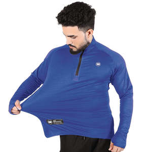 Haut d'entraînement personnalisé à demi-zip et manches longues, séchage rapide, tissu extensible, pour la gym, la course et le fitness - Product Image 5