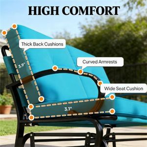 Sedie a dondolo blu per terrazza, panche da esterno per patio - Product Image 2