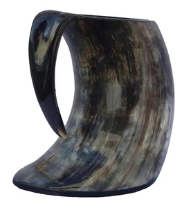 Best Selling <b>Tankard</b> Horn Beer Mugs at Wholesale Polished Horn Mugs with <b>Wooden</b> Base Handcrafted & Top Quality Wholesale price - Product Image 1